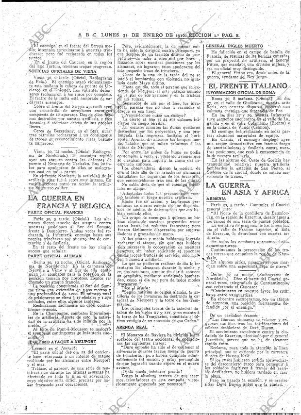 ABC MADRID 31-01-1916 página 8