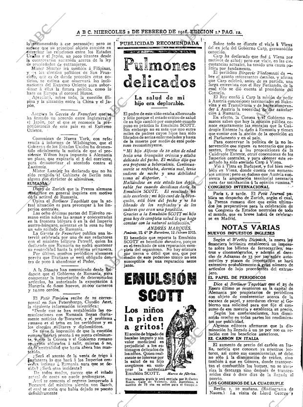 ABC MADRID 02-02-1916 página 12