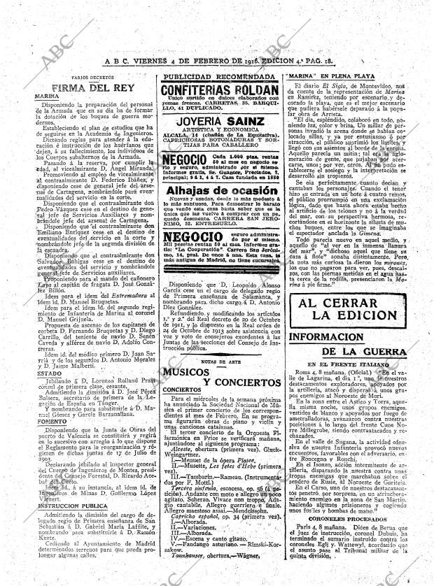 ABC MADRID 04-02-1916 página 18