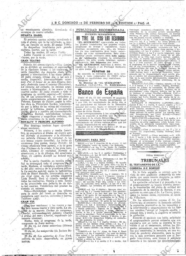 ABC MADRID 13-02-1916 página 18