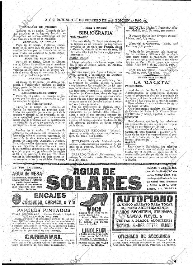 ABC MADRID 20-02-1916 página 21