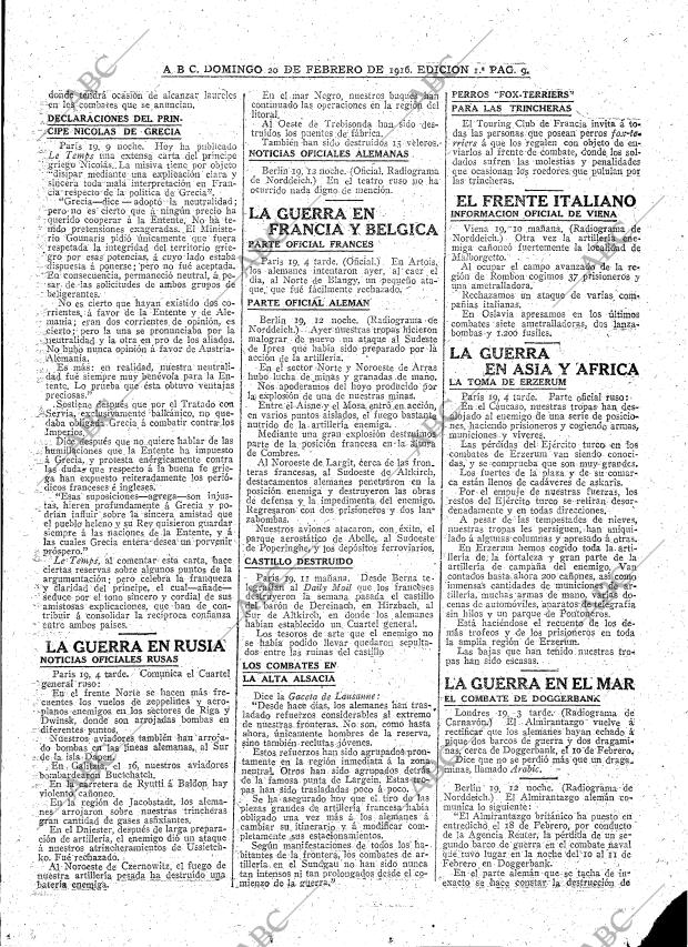 ABC MADRID 20-02-1916 página 9