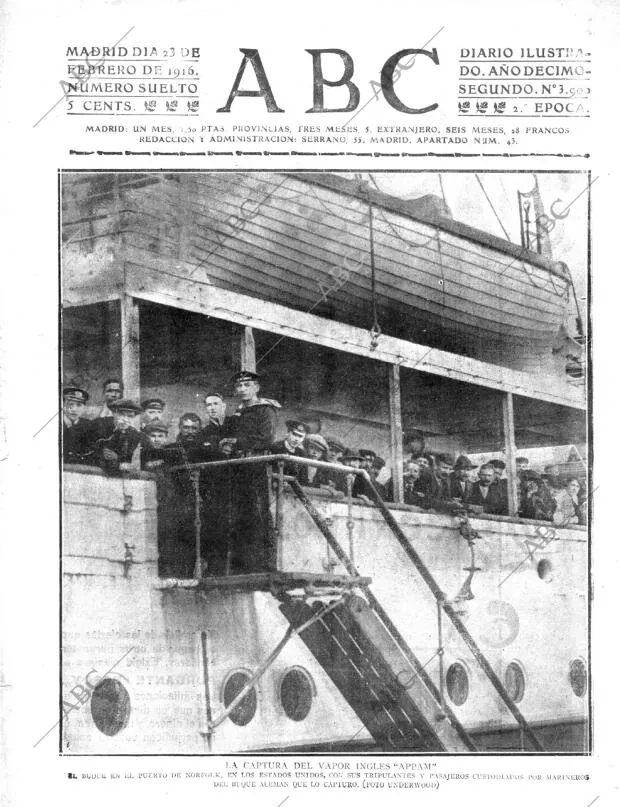 ABC MADRID 23-02-1916 página 1