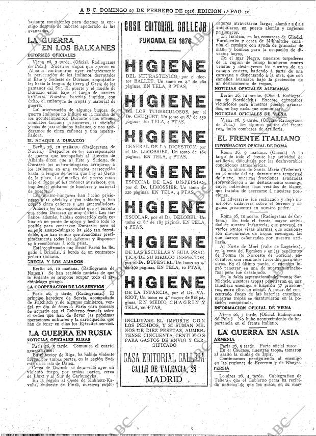 ABC MADRID 27-02-1916 página 10