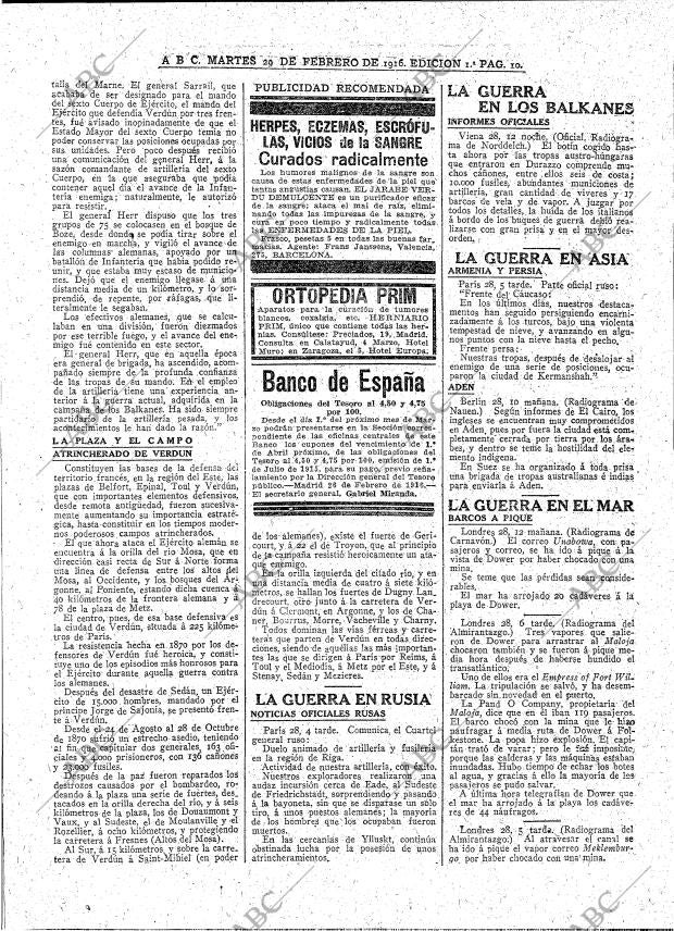 ABC MADRID 29-02-1916 página 10