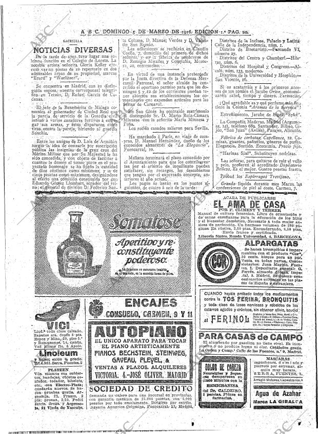 ABC MADRID 05-03-1916 página 20