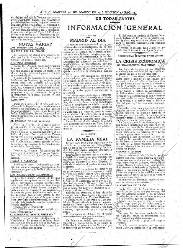 ABC MADRID 14-03-1916 página 11