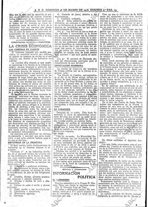 ABC MADRID 26-03-1916 página 13
