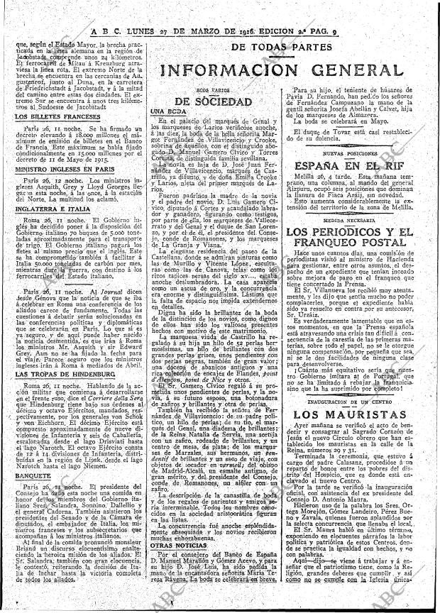 ABC MADRID 27-03-1916 página 9