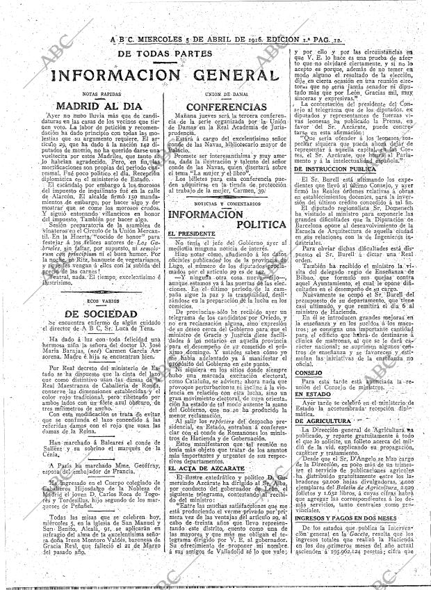 ABC MADRID 05-04-1916 página 12