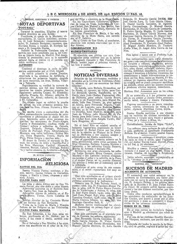 ABC MADRID 05-04-1916 página 18