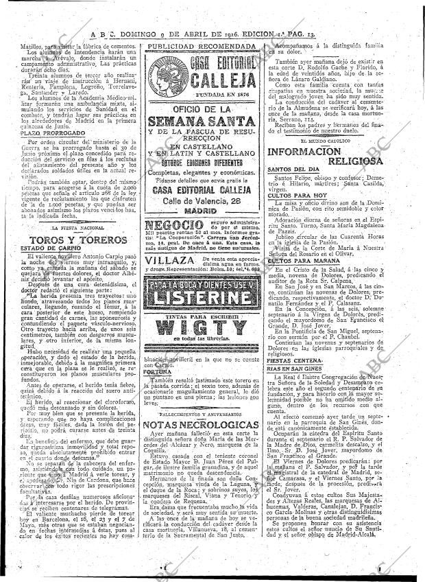 ABC MADRID 09-04-1916 página 13