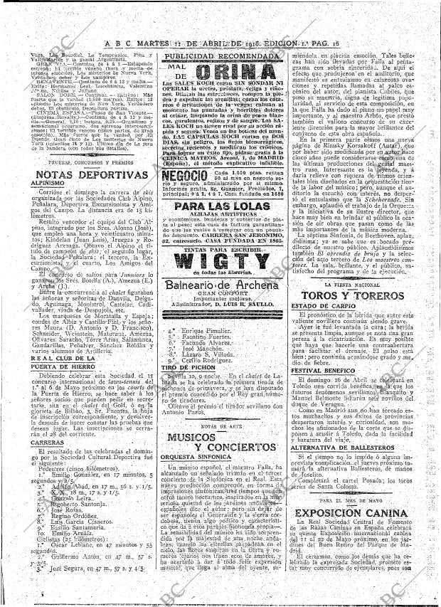 ABC MADRID 11-04-1916 página 16