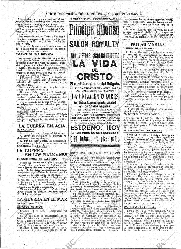 ABC MADRID 14-04-1916 página 10