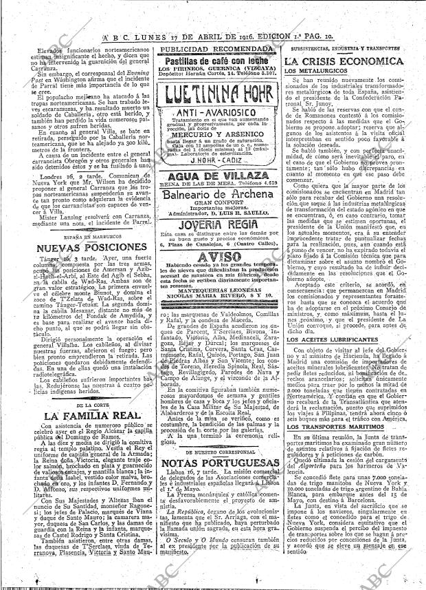 ABC MADRID 17-04-1916 página 10
