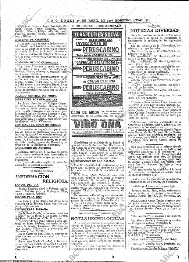 ABC MADRID 17-04-1916 página 16