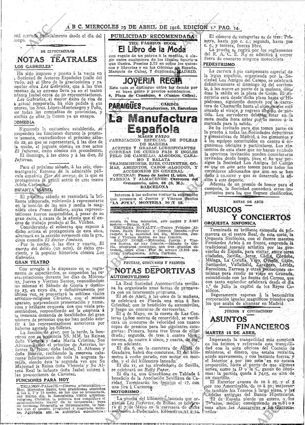ABC MADRID 19-04-1916 página 14