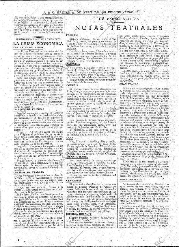 ABC MADRID 25-04-1916 página 14