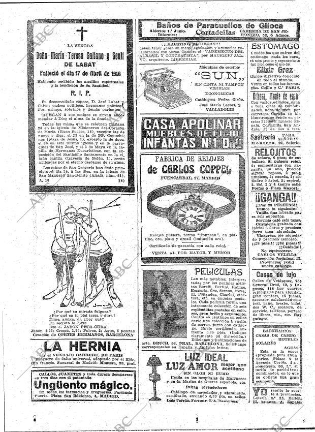 ABC MADRID 25-04-1916 página 20