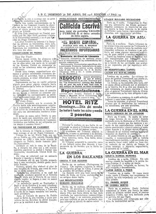 ABC MADRID 30-04-1916 página 14