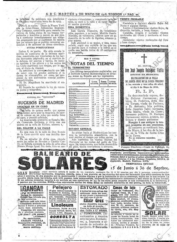 ABC MADRID 09-05-1916 página 20