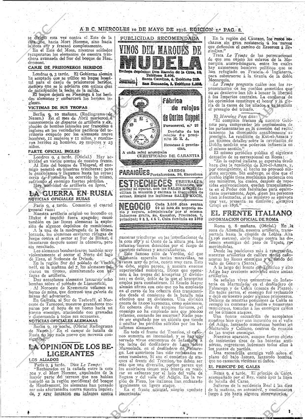 ABC MADRID 10-05-1916 página 8