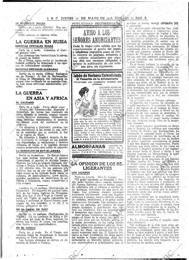 ABC MADRID 11-05-1916 página 8