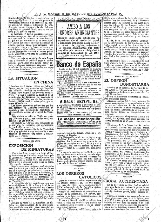 ABC MADRID 16-05-1916 página 13