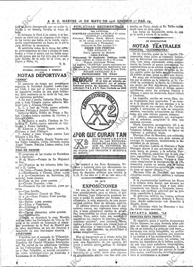 ABC MADRID 16-05-1916 página 14