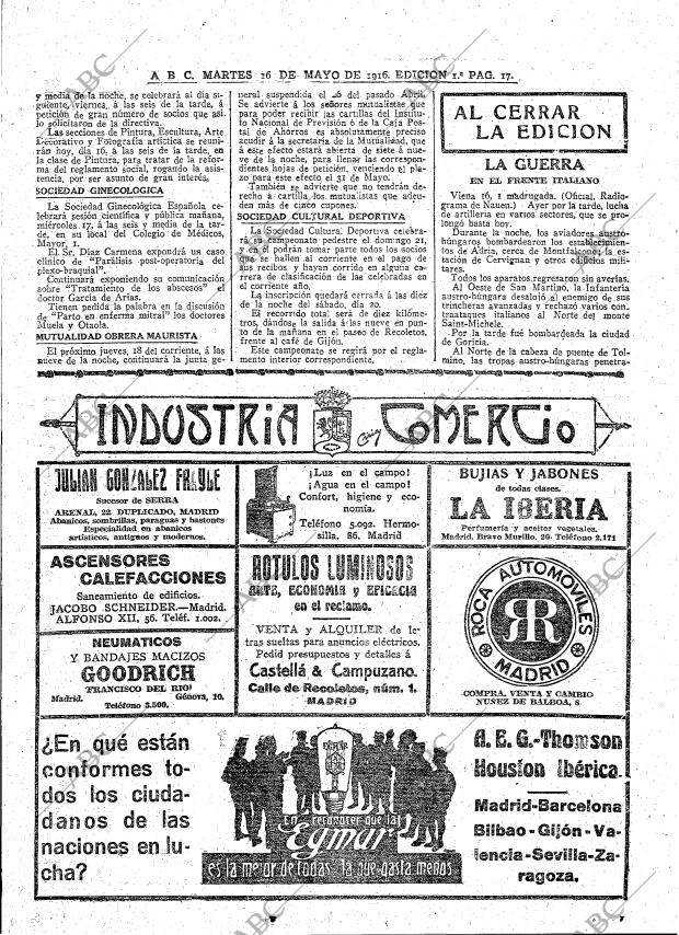 ABC MADRID 16-05-1916 página 17