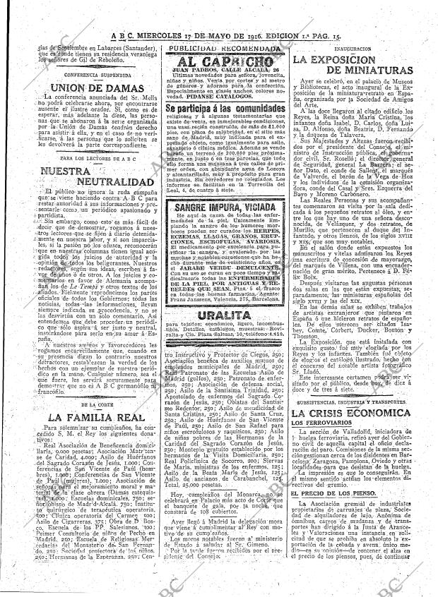 ABC MADRID 17-05-1916 página 15