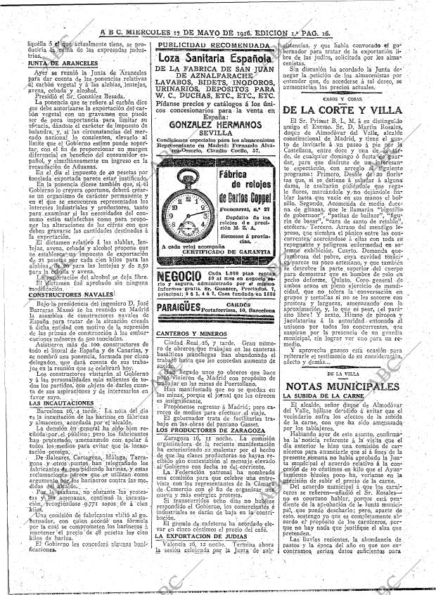 ABC MADRID 17-05-1916 página 16