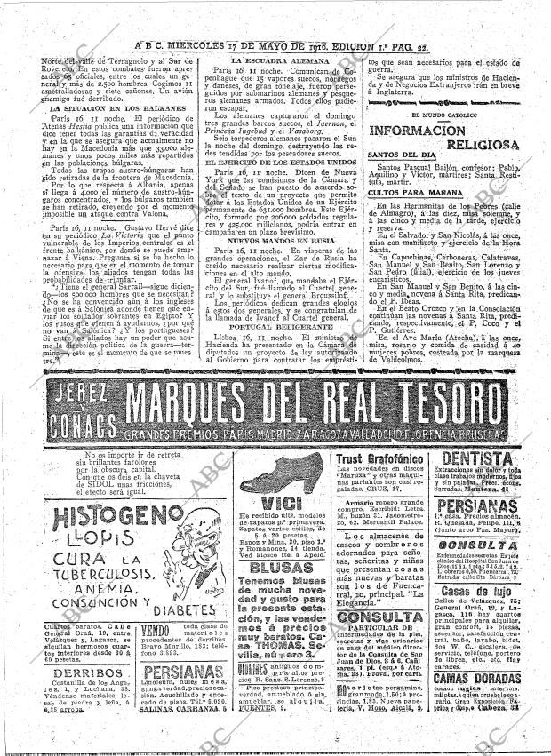 ABC MADRID 17-05-1916 página 22