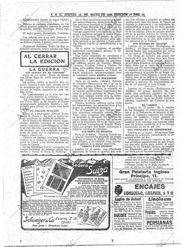 ABC MADRID 18-05-1916 página 20