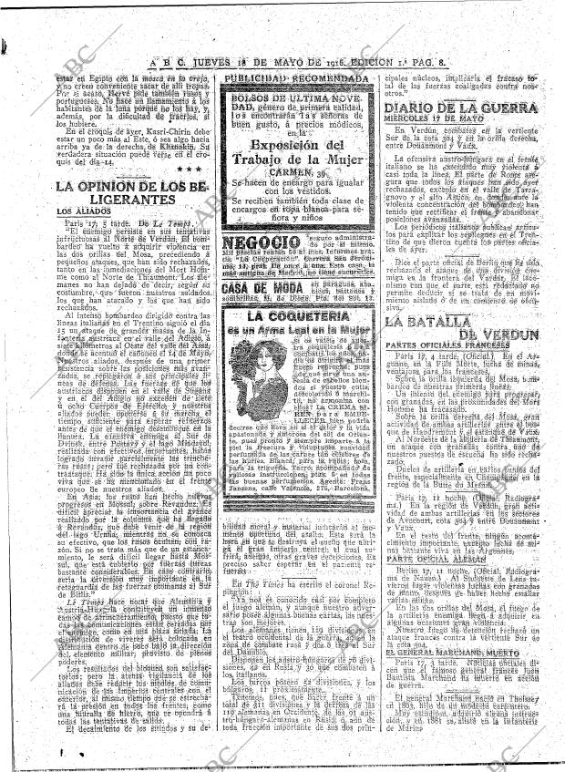 ABC MADRID 18-05-1916 página 8