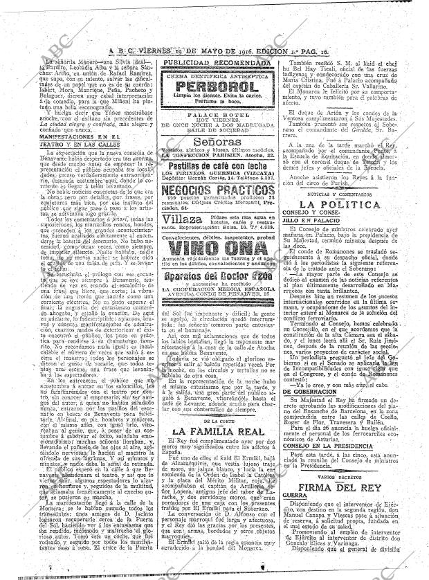 ABC MADRID 19-05-1916 página 16