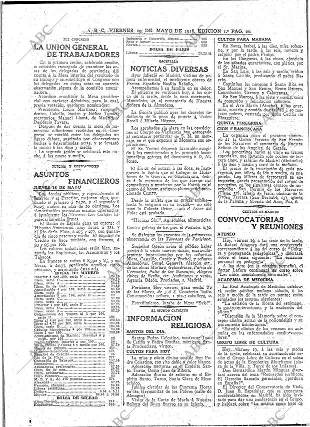 ABC MADRID 19-05-1916 página 20