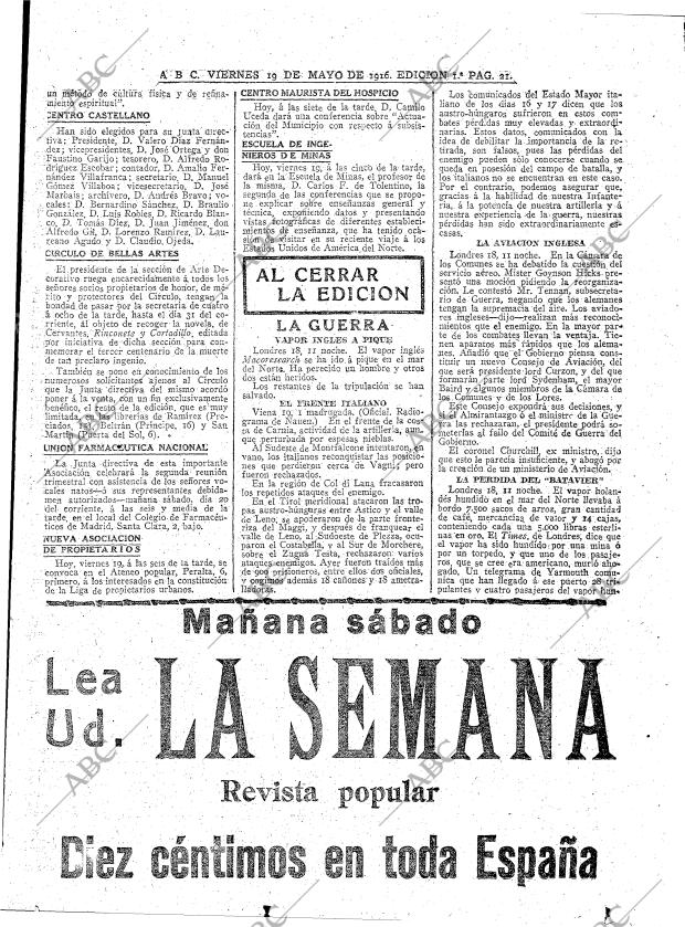 ABC MADRID 19-05-1916 página 21