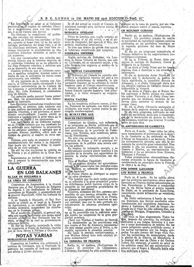 ABC MADRID 22-05-1916 página 11