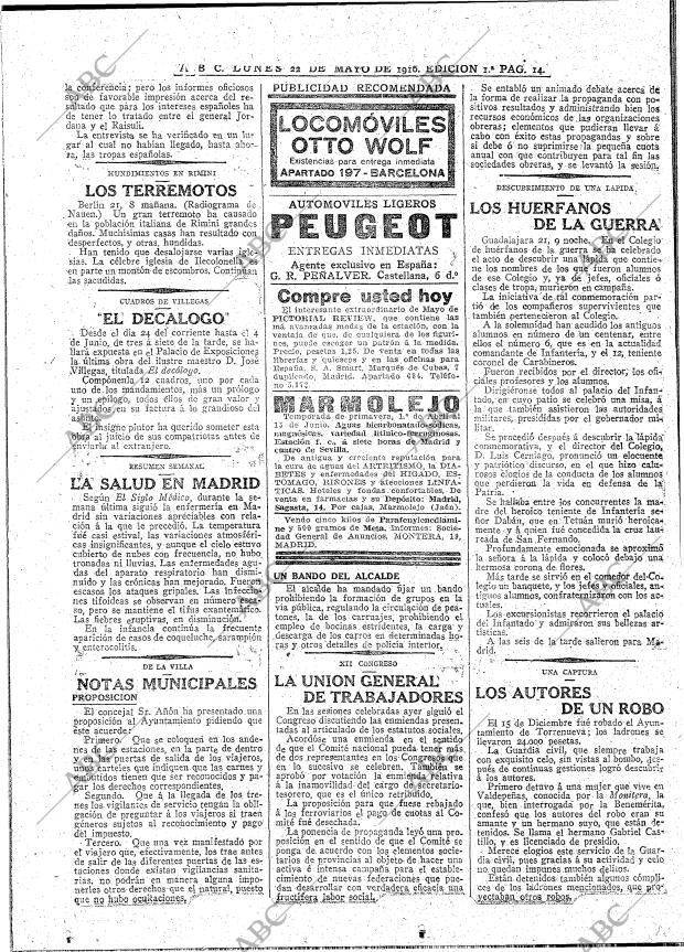 ABC MADRID 22-05-1916 página 14
