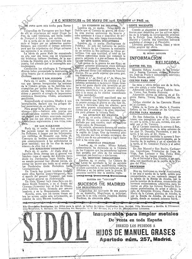 ABC MADRID 24-05-1916 página 22