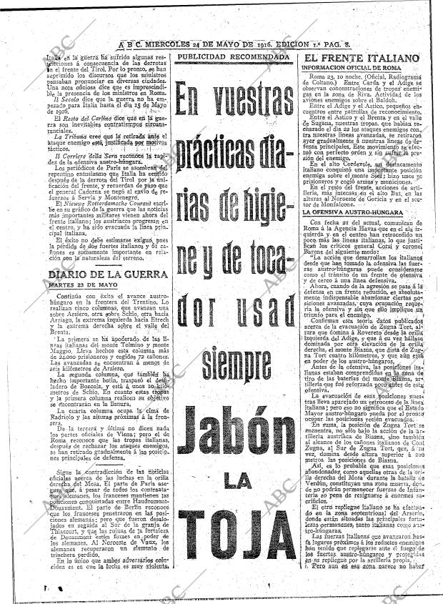 ABC MADRID 24-05-1916 página 8