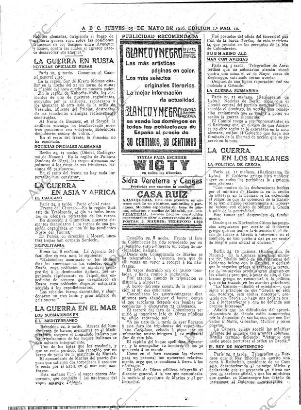 ABC MADRID 25-05-1916 página 10