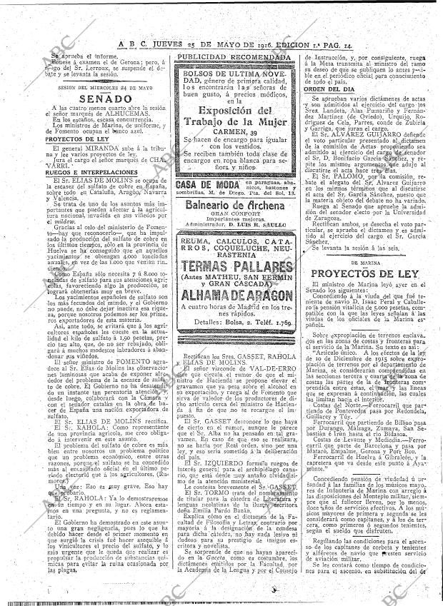 ABC MADRID 25-05-1916 página 14