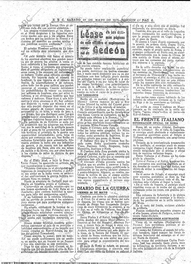 ABC MADRID 27-05-1916 página 6