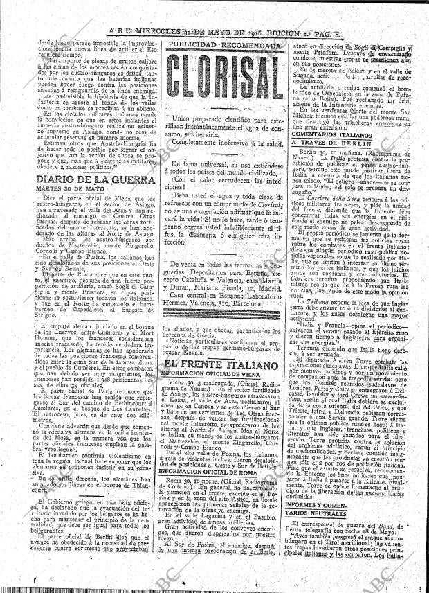 ABC MADRID 31-05-1916 página 8