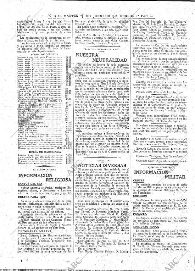 ABC MADRID 13-06-1916 página 20