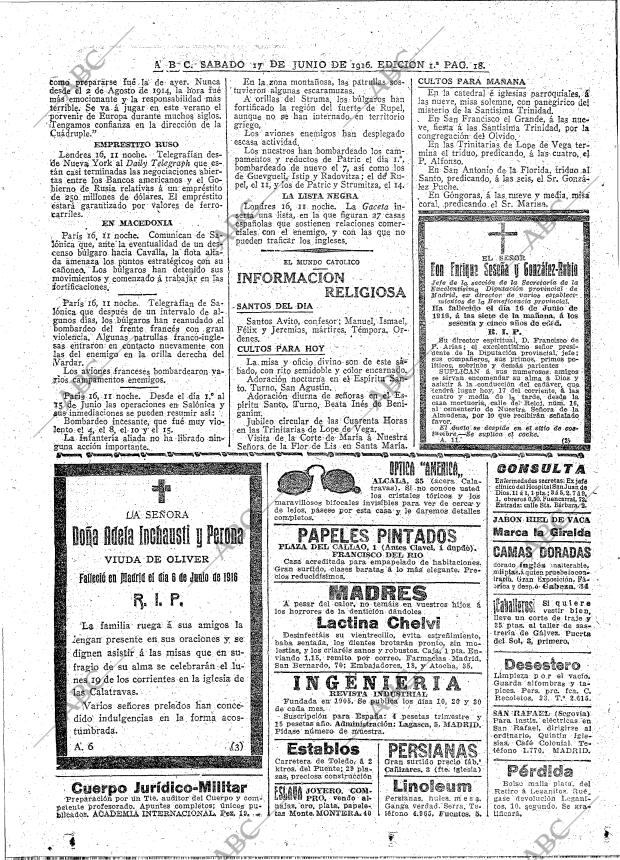 ABC MADRID 17-06-1916 página 18