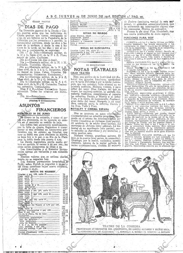 ABC MADRID 29-06-1916 página 20