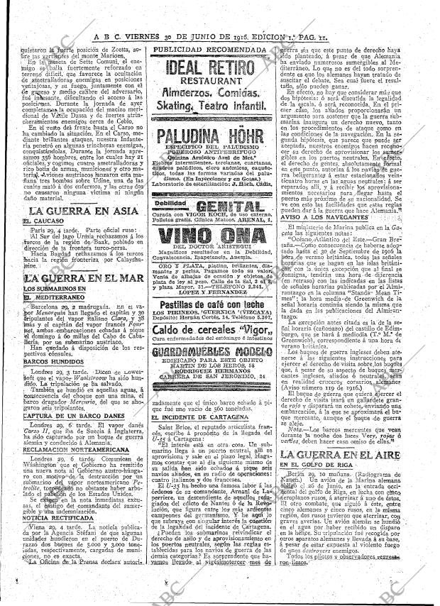 ABC MADRID 30-06-1916 página 11